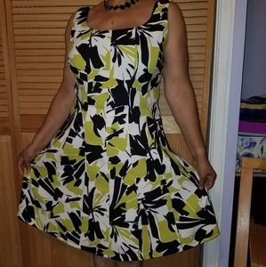 Printed fit and flare dress